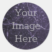 独自の深いパープル王室のグリッター大理石を作成 ラウンドシール (正面)