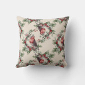 独自の深紅色、HollyおよびMistletoeの作成 クッション (裏面)