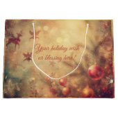 独自の温かいクリスマスバウブルの作成抱き枕 ラージペーパーバッグ (正面)