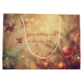 独自の温かいクリスマスバウブルの作成抱き枕 ラージペーパーバッグ (裏面)