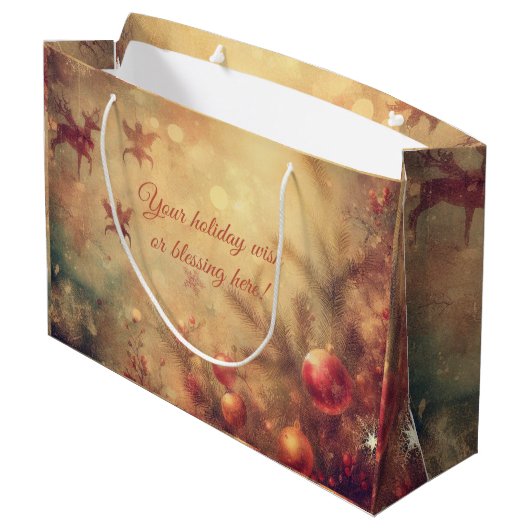 独自の温かいクリスマスバウブルの作成抱き枕 ラージペーパーバッグ (裏面アングル)