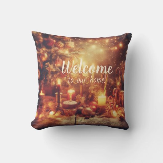 独自の温かいクリスマスパーティーの作成 クッション (正面)