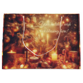 独自の温かいクリスマスパーティーの作成 ラージペーパーバッグ (正面)