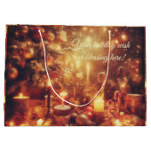 独自の温かいクリスマスパーティーの作成 ラージペーパーバッグ (裏面)