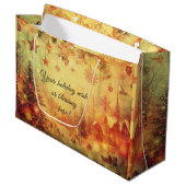 独自の温かいクリスマスビレッジ抱き枕を作成 ラージペーパーバッグ (正面アングル)