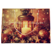 独自の温かいクリスマスランタンを作成 ラージペーパーバッグ (正面)