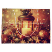 独自の温かいクリスマスランタンを作成 ラージペーパーバッグ (裏面)