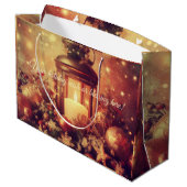 独自の温かいクリスマスランタンを作成 ラージペーパーバッグ (裏面アングル)