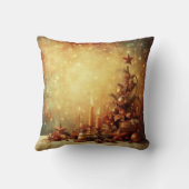 独自の温かいビンテージのクリスマスツリーを作成 クッション (裏面)