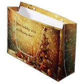 独自の温かいビンテージのクリスマスツリーを作成 ラージペーパーバッグ (正面アングル)