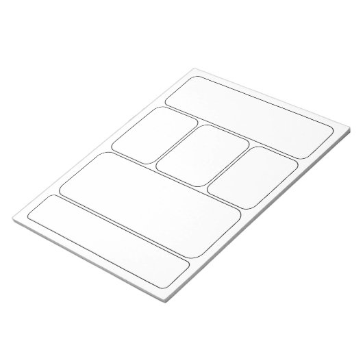 独自の漫画とストーリーを描画 – 空白のテンプレート ノートパッド (アングル)