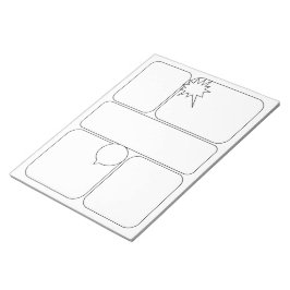 独自の漫画ストーリーの空白のテンプレート ノートパッド