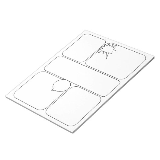 独自の漫画ストーリーの空白のテンプレート ノートパッド (アングル)