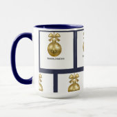 独自の濃い灰色の青を作成パーソナライズされた マグカップ (左)