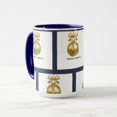 独自の濃い灰色の青を作成パーソナライズされた マグカップ (正面左)