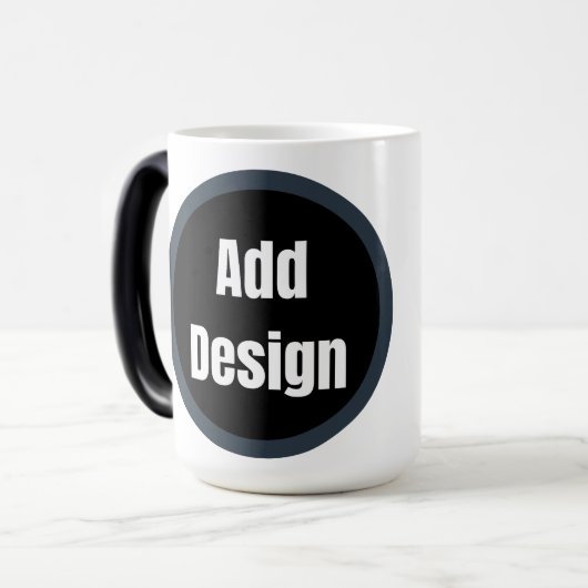 独自の濃い灰色の青を作成パーソナライズされた モーフィングマグカップ (正面左)