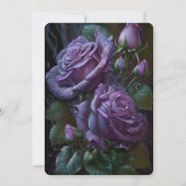 独自の濃い紫カスタマイズのバラの作成 招待状 (裏面)