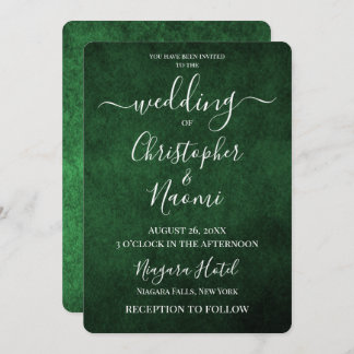 独自の濃い緑を作成グランジ 招待状
