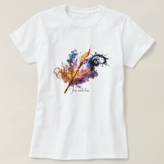 独自の火の杖を作成する Tシャツ (デザイン正面)