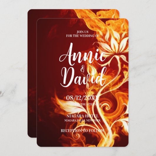 独自の火の花を作成結婚する 招待状 (正面/裏面)