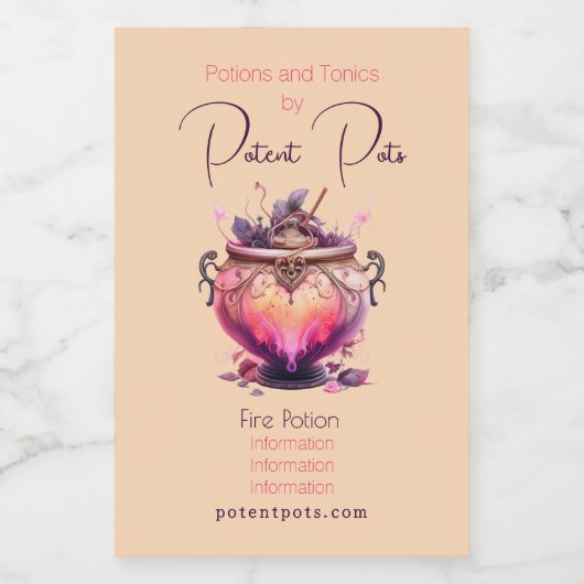 独自の火薬のポット薬屋を作成する フードラベル (シングルラベル)