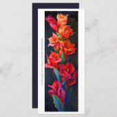 独自の炎グラジオラス色彩の鮮やかブックマークを作成する (正面/裏面)