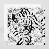 独自の熱帯の花葉に色を付ける ノートカード (正面/裏面)