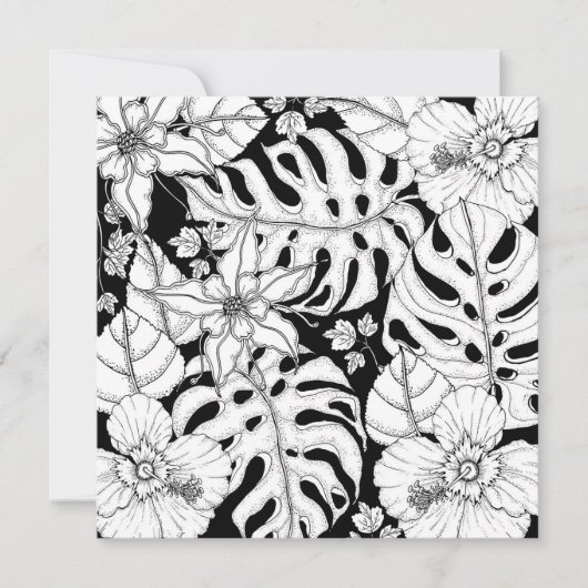 独自の熱帯の花葉に色を付ける ノートカード (正面)