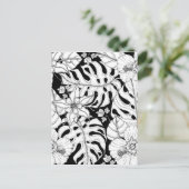 独自の熱帯の花葉に色を付ける ポストカード (スタンド正面)