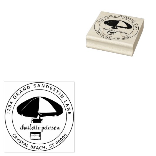 独自の熱帯ビーチ差出人住所 ラバースタンプ (押印)