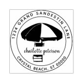 独自の熱帯ビーチ差出人住所 ラバースタンプ (インプリント)