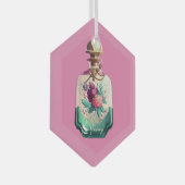 独自の牡丹の香かわいらし水ボトルを作成 ガラスオーナメント (正面右)