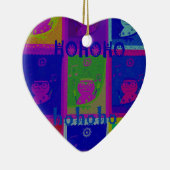 独自の特別なサンタホーホアートをポップ・アートの作成 セラミックオーナメント (右)