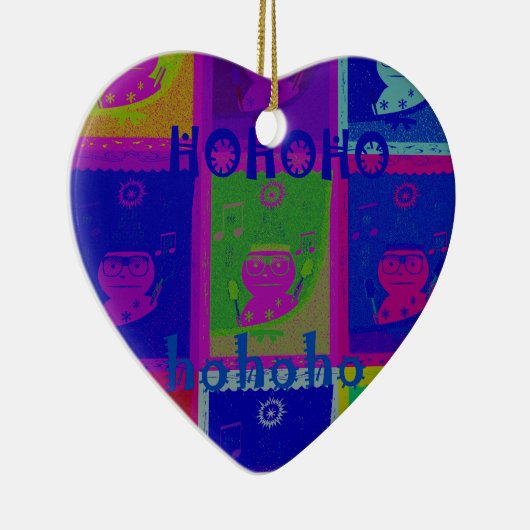 独自の特別なサンタホーホアートをポップ・アートの作成 セラミックオーナメント (右)