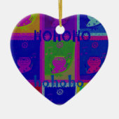 独自の特別なサンタホーホアートをポップ・アートの作成 セラミックオーナメント (正面)