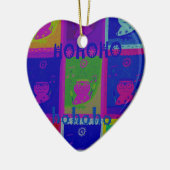 独自の特別なサンタホーホアートをポップ・アートの作成 セラミックオーナメント (左)