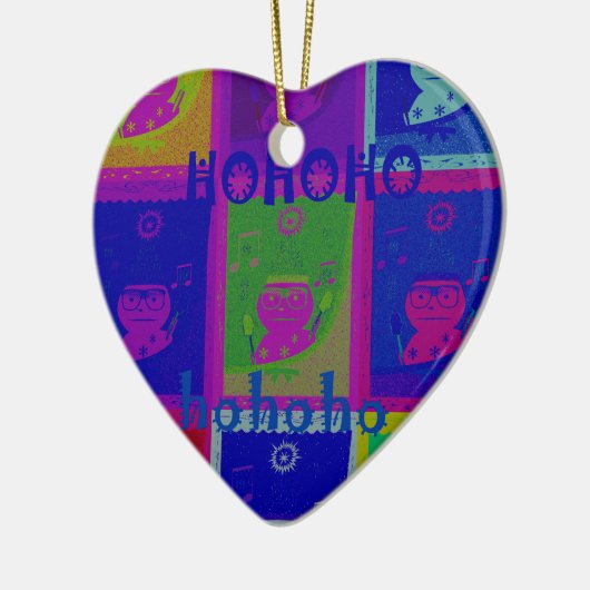 独自の特別なサンタホーホアートをポップ・アートの作成 セラミックオーナメント (左)