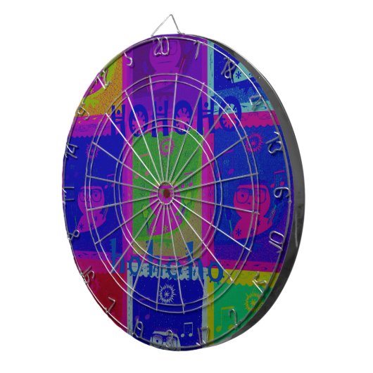 独自の特別なサンタホーホアートをポップ・アートの作成 ダーツボード (正面右)