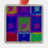 独自の特別なサンタホーホアートをポップ・アートの作成 メタルオーナメント (正面)