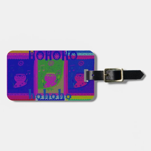 独自の特別なサンタホーホアートをポップ・アートの作成 ラゲッジタグ (正面横)