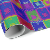 独自の特別なサンタホーホアートをポップ・アートの作成 ラッピングペーパー (ロールコーナー)