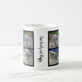 独自の猫写真コラージュを作成モノグラムの コーヒーマグカップ (中央)