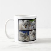 独自の猫写真コラージュを作成モノグラムの コーヒーマグカップ (左)