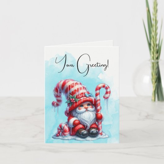 独自の甘いキャンディーケーンクリスマス格言の作成 シーズンカード (正面)