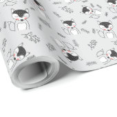 独自の甘いグレーのキツネを作成 ラッピングペーパー (ロールコーナー)
