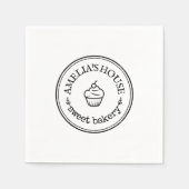 独自の甘いベーカリーカフェロゴビジネスの作成 スタンダードカクテルナプキン (正面)