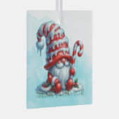 独自の甘いペパーミントクリスマス格言を作成 ガラスオーナメント (正面右)