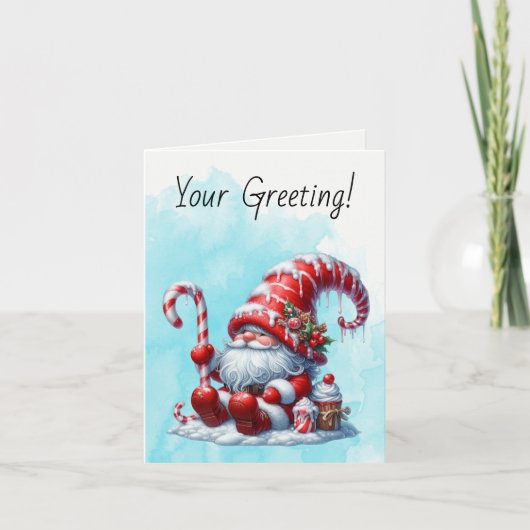 独自の甘いペパーミントクリスマス格言を作成 シーズンカード (正面)