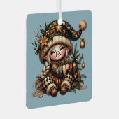 独自の甘い魔法のクリスマス格言を作成 メタルオーナメント (正面右)