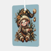 独自の甘い魔法のクリスマス格言を作成 メタルオーナメント (正面左)